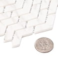 thumbnail image 3 of Sansill Vanil White0.5-in. x 1.5-in. Herringbone Matte Glass Mosaic Wall and Floor Tile, 3 of 6