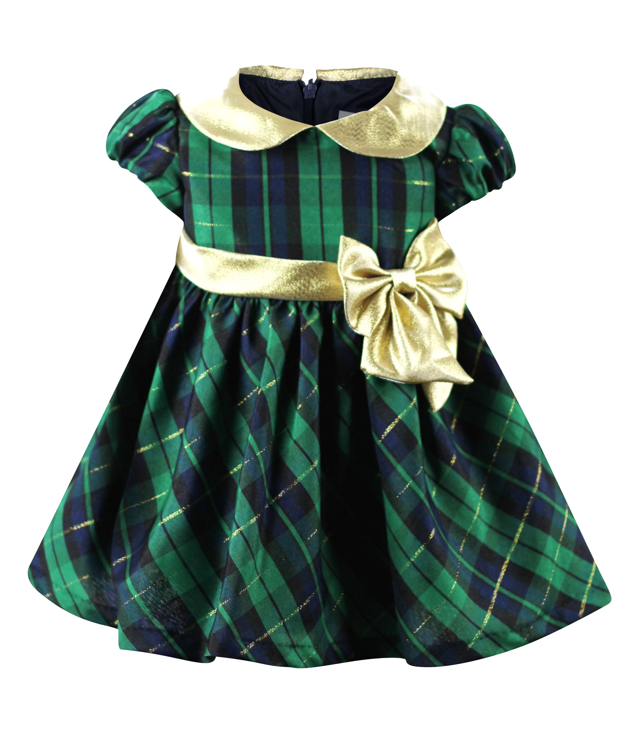 green plaid baby dress