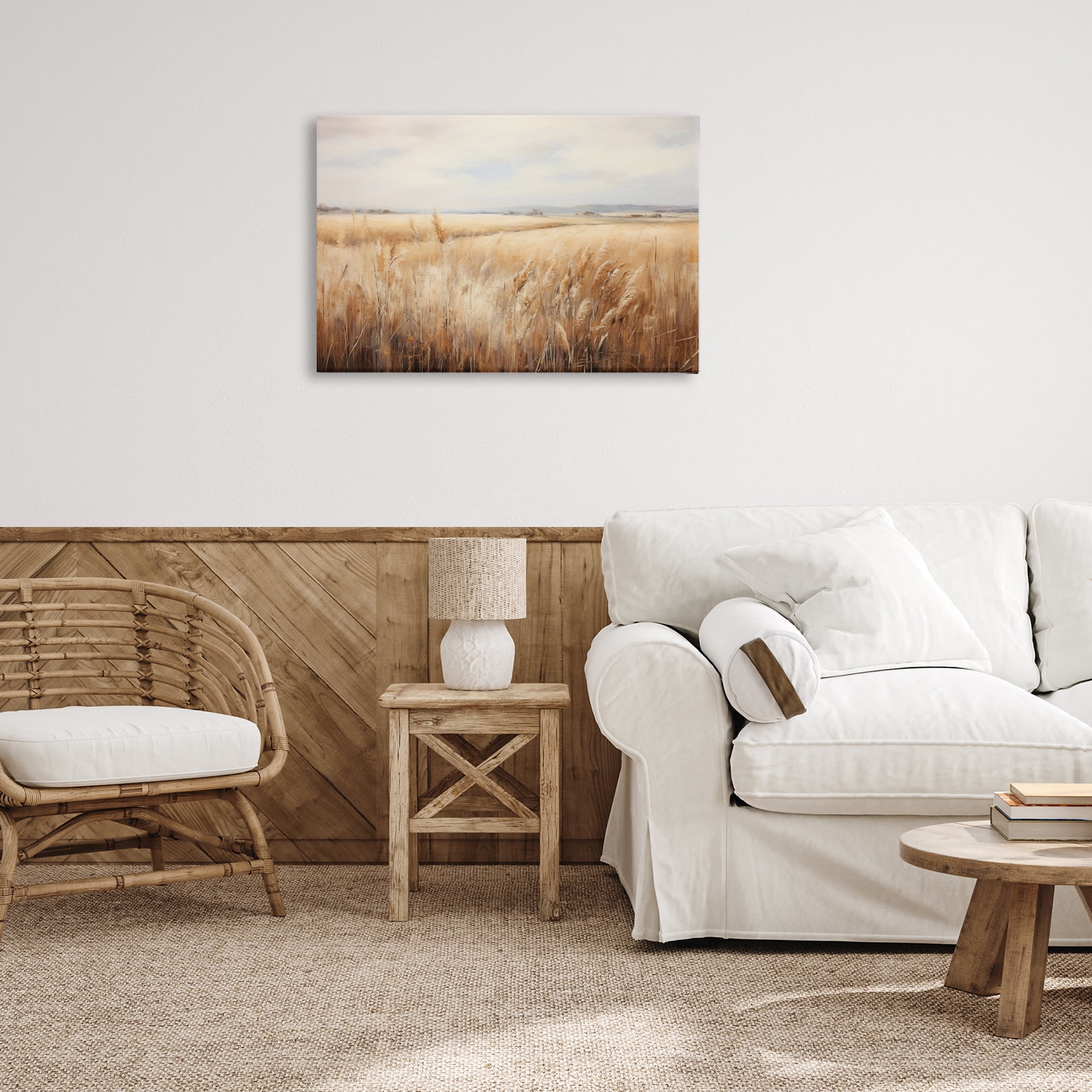 Stupell Industries Vast Wheat Field Landscape & Nature Painting Wrapped Canvas Art Print Wall Art, 30 x 20
