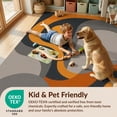 thumbnail image 4 of Design&I 2'x3' Washable Throw Rug Low Profile Daily Traffic Ready Accent Orange Gray Abstract Swirls and Leaf Motif Elegant Geometric Curves for Hallway, Laundry Room, 4 of 7