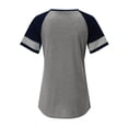 thumbnail image 4 of Siilsaa Women Summer Casual Shirts: Short Sleeve Striped Tunic Tops - Womens Crew Neck Tee Tshirt Blouses Grey,M, 4 of 5