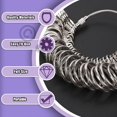 thumbnail image 3 of 3Pcs Ring Sizer Measuring Tool Set Including Ring Mandrel Metal Ring Sizer Gauge and Rubber Jewelry Hammer Assortment Kit, Steel Tool Jeweler's Repair Kit for Measure Size Jewelry Ring Making, 3 of 6
