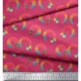 thumbnail image 3 of Soimoi Pink Silk Fabric Paint Brush Abstract Print Fabric by Yard 42 Inch Wide, 3 of 3