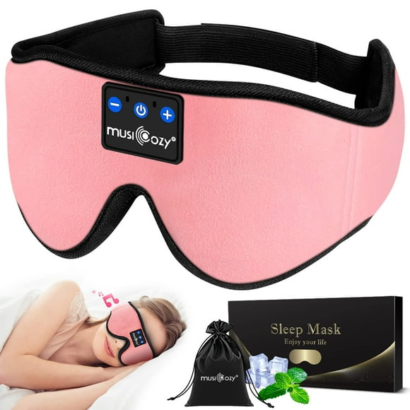 MUSICOZY Écouteurs de Sommeil Bluetooth Sans Fil Masque de Sommeil pour les Yeux, Cadeaux d'Anniversaire Unisexes pour Hommes et Femmes