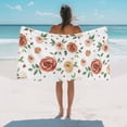 thumbnail image 3 of Beach Towel Pink Yellow Rose Bath Pool Towels Watercolor Farm Flower Absorbent Beach Towel Soft Large Quick Dry Lightweight Camping Travel Sports Yoga Gym Swim Towels for Adult 35x70 Inch, 3 of 9