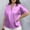 *Purple, variant on Women's Elegant Plus Size Solid Color Satin Blouse with V-Neck Short Sleeves Red,Womens Plus XXXXXL