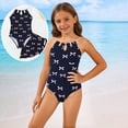 thumbnail image 4 of Gunia Swimsuits For Girls Elegant Cute Ruffled Bathing Suit With Bowknot Wear Swimming Suit For Girls For Beach Pool Size 12-13 Years, 4 of 4