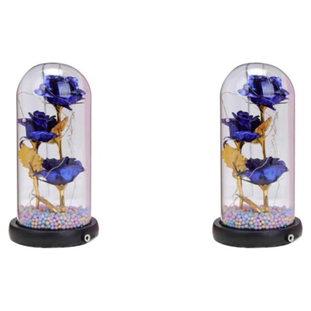 Wosthever Rose Flower In Day Light LED Valentine's Decor azul 2Conjunto