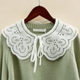 thumbnail image 2 of lixuesong Womens Hollow Out White False Fake Collar Floral Lace Big Shawl Decorative Necklace Short Poncho Capelet, 2 of 3