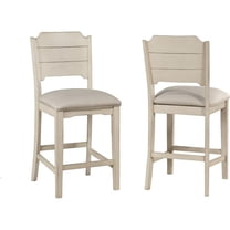 Hillsdale Clarion 41.25" Wood Contemporary Counter Stool in Sea White