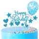 thumbnail image 1 of Adorno para tarta de estrella y corazón con globo de confeti para decoración de fiesta de cumpleaños, 11 piezas, 1 of 5