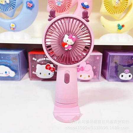 

Kawaii Sanrios My Melody Cinnamoroll Kuromi Anime Cartoon Cute Mini Handheld Fan Portable Usb Mute Fan Phone Stand Birthday Gift