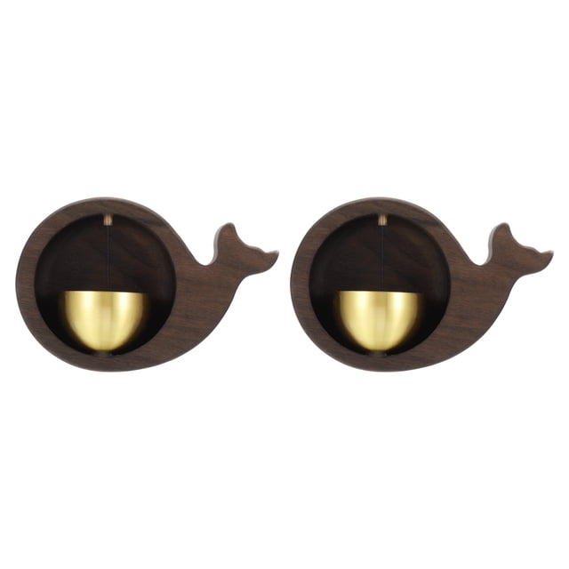 2 Conjunto de Campanas para Tiendas, Timbre de Madera Colgante Magnético para Puertas, Ballena