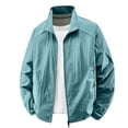 thumbnail image 6 of GrmtClth Mens Loose Fit Breathable Stand Collar Zip Up Jacket Lightweight Quick Dry Windproof Sun Protection Coat For Outdoor Vacation Commute Wear Light Blue S, 6 of 9