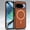 Brown, variant on For Google Pixel 9A Phone Case,Compatible with Mag-Safe,Anti-Scratch Fiber Pattern PU Leather Back Design,PC + TPU Hybrid Shockproof Non-Slip Protection,Durable Thin Phone Case,Orange