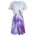thumbnail image 5 of Purple Butterfly Short Sleeve Dress Women Summer Evening Dresses Ladies Sundress, 5 of 7