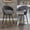 Gray, variant on Hausfame Set of 2 Swivel Velvet Bar Stools, Upholstered Counter Height Chairs, Green