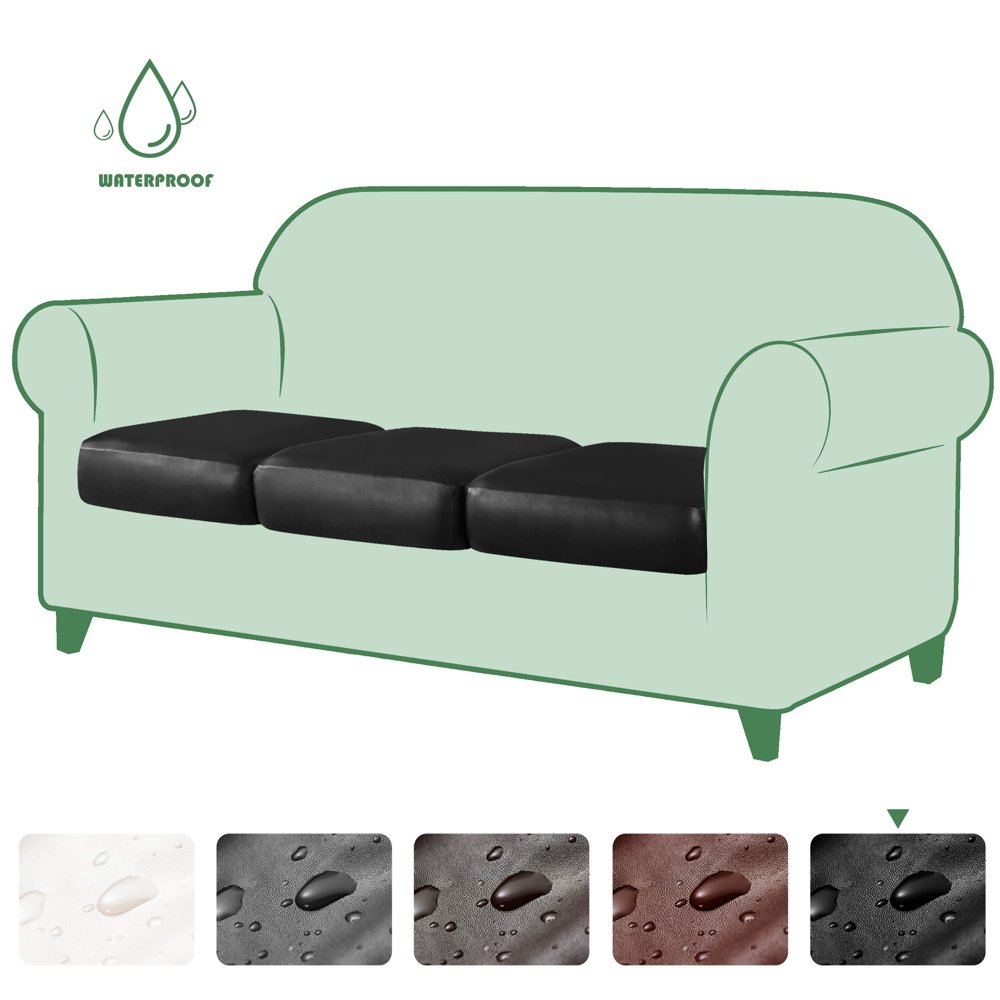 Subrtex PU Individual Sofa Cushion Covers Stretchy and WaterProof (set