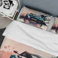 thumbnail image 4 of Designart "Speed Unleashed Vintage Classics I" Cars Luxury Bedding Covert Set - Traditional Green Performing Arts Bed Set With 2 Shams, 4 of 6