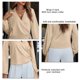 thumbnail image 4 of Blusa cruzada Nikou con cuello en V y manga larga para Mujer lazo, 4 of 9