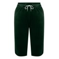 thumbnail image 7 of FRSASU Womens Capri Pants Knee Length Velvet Capris Spring Summer Straight Leg Loose Beach Shorts with Pockets Army Green, 7 of 7
