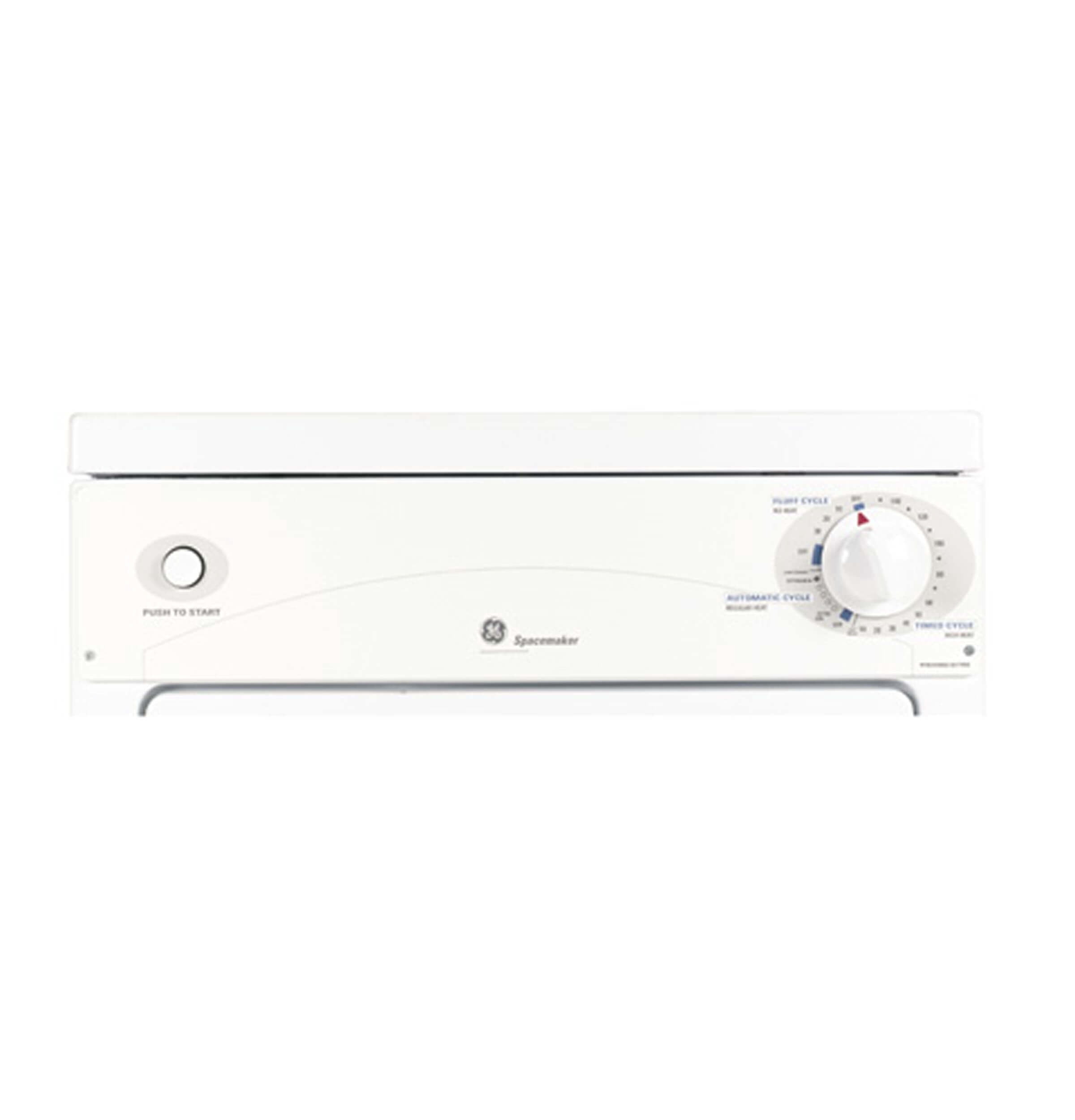 Open Box GE DSKS333ECWW 3.6 Cu. Ft. White Spacemaker Stationary Electric Dryer