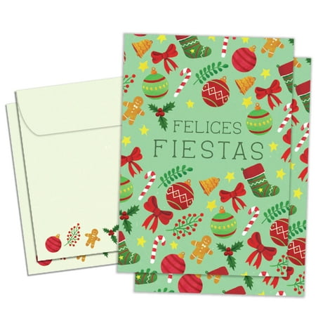 Tree-Free Greetings Christmas Greeting Card 2 Pack, 5 x 7, Fiestas Pattern (GT69315)