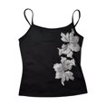 thumbnail image 4 of Tank Tops for Women Black Spaghetti Strap Silver Sequin Club Camisoles, 4 of 4