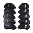 thumbnail image 2 of 10 piezas PU Nylon Golf Iron Head Covers Club Head Covers equipo de regalo Negro Sharpla Cubiertas de cabeza de hierro de golf, 2 of 8