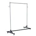 thumbnail image 2 of EDTara Heavy Duty Steel Garment Rack, z-Shape Single Rail With 300lb Capacity, Lockable Wheels, 2 Pvc Powder Covers, Hooks for Retail & Entryway, 2 of 7