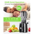 thumbnail image 2 of Cold Press Juicer, Slow Masticating with Wide Feed Chute for Whole Fruits & Vegetables | Higher Juice Yield & Nutrient Retention | BPA-Free, 300W Qui, 2 of 8