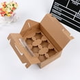 thumbnail image 6 of 8PCS 6 Cavity Cupcake Box Dessert Treat Holder Portable Paper Containers Bakery Cake Carriers (Kraft Paper), 6 of 7