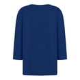 thumbnail image 5 of Wutalume Womens Tops with 3/4 Sleeve, Button-Up V-Neck Solid Color T-Shirt for Layering, Everyday Wear, Minimal Style, and Breathable Material,Navy 3XL, 5 of 5