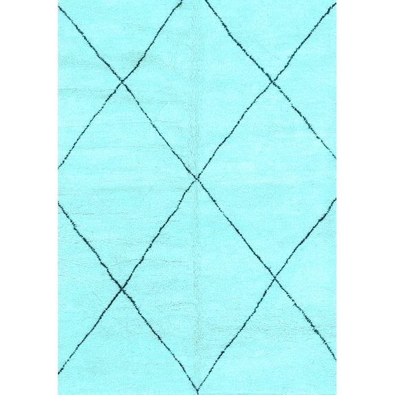 Ahgly Company Indoor Rectangle Oriental Light Blue Modern Area Rugs, 5' x 7'