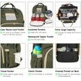thumbnail image 3 of HAPPYLUOKA Multifunctional Baby Diaper Changing Bag with Foldable Pad, Baby Boy Nappy Bag with Changing Station, Olive Hunter Green, 3 of 7