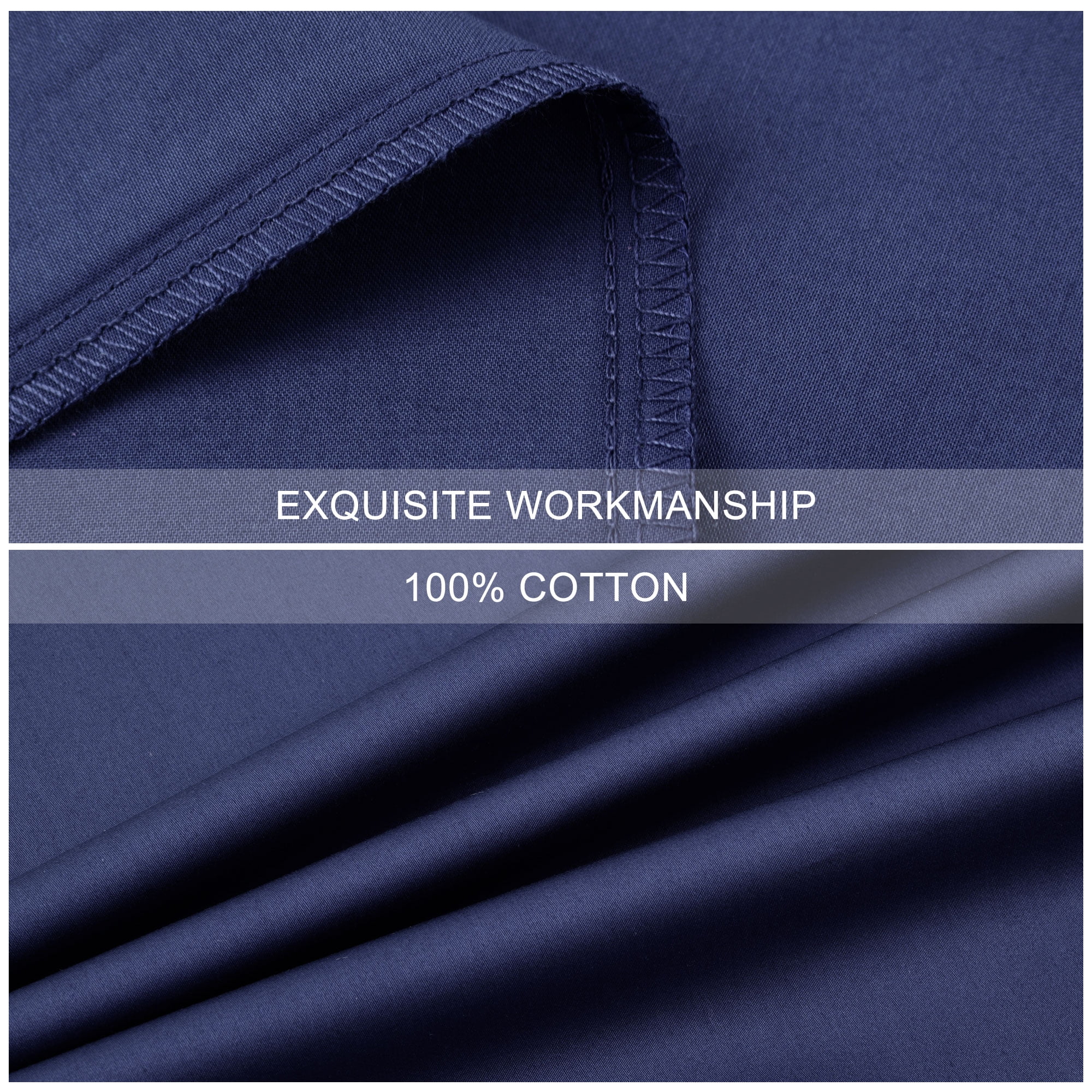 Unique Bargains Cotton Body Pillowcase Breathable Envelope Navy Blue 20"x60"