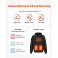 thumbnail image 2 of KFFKFF Heated Jacket Hoodie for Men and Women, Unisex Full-Zip Sweatshirt with 7.4V 16000mAh Battery, 5 Heating Areas, 3 Temperature Settings, 4-8 Hours of Warmth, Ideal for Winter Outdoor Activities, 2 of 9