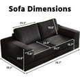 thumbnail image 4 of 78.7" Boneless Loveseat Couch, Cloud Modular Sectional Sofa, Unique Knitted Fabric, Comfy Deep Seat Cloud Couch for Living Room, Bedroom, No Assembly Required(Black), 4 of 8
