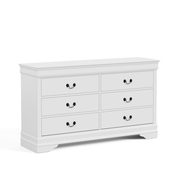 Furniture of America Rycia Traditional 6-Drawer Dresser, White