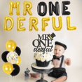 thumbnail image 3 of Mr Onederful Birthday Decorations Black Gold with Mr Wnederful Balloons Monthly Photo Banner Cake Topper for Little Men 1st Birthday Baby Shower Party Supplies, 3 of 5