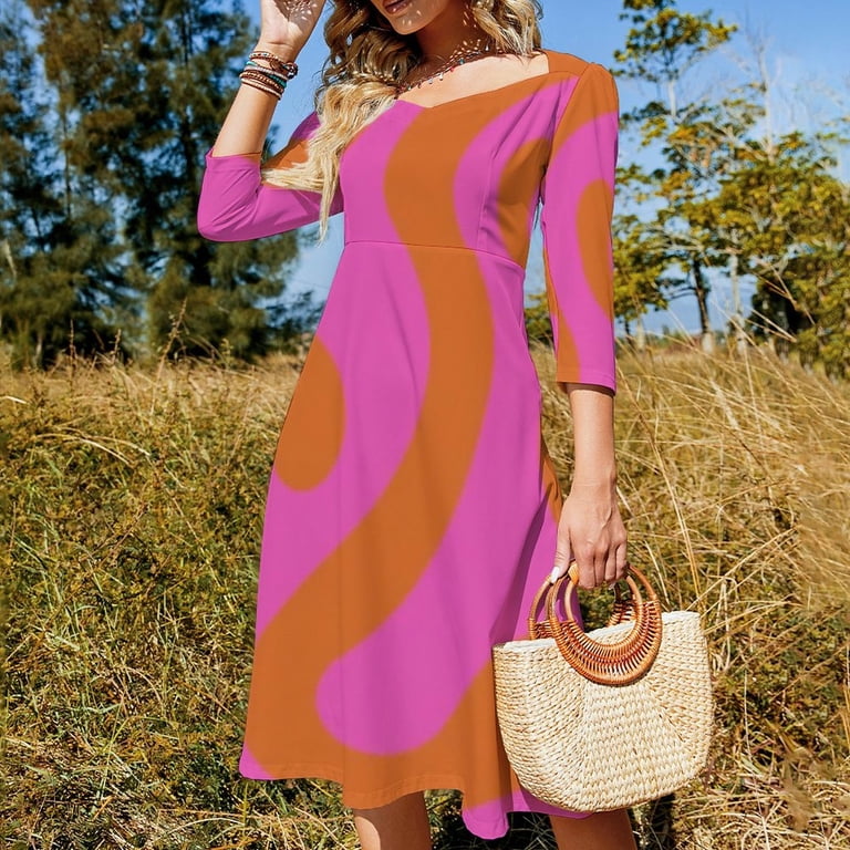 pink and orange flowy dress Pink and Orange Floral Dress Medium