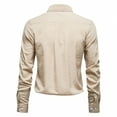 thumbnail image 4 of Penkiiy Men's Business Dress Shirts Wrinkle Free Long Sleeve Regular Fit Dress Shirt Textured Casual Button Down Shirts Khaki Clearance, 4 of 9