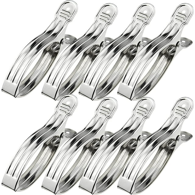 RV 8 Pinzas Grandes para Ropa de Acero Inoxidable, Pinzas Grandes para Cortavientos, Pinzas Duraderas para Toalla de Playa/Toalla de Mano/Sábanas de Baño/Manteles y Ropa Sailing Electrónica