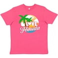 thumbnail image 3 of Inktastic I Love Florida with Ocean and Palm Trees Youth T-Shirt, 3 of 5