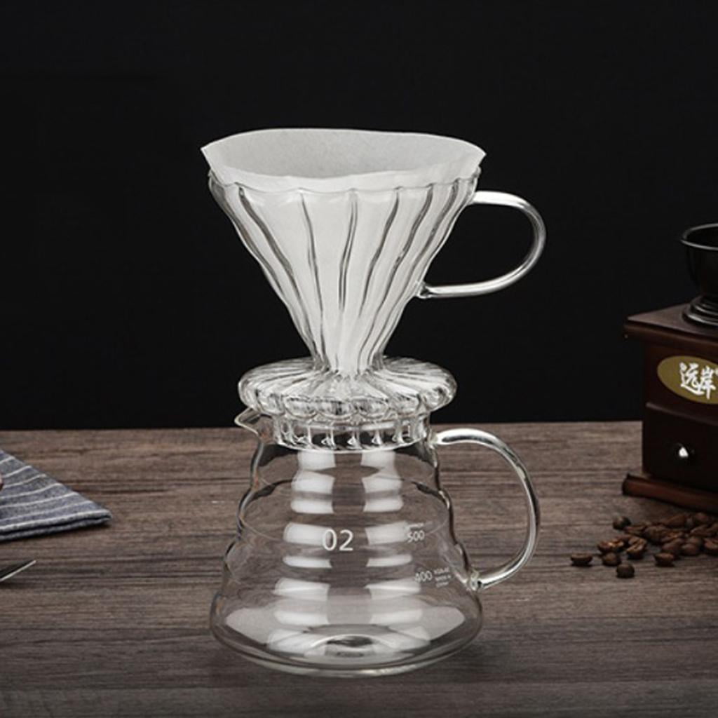 Glass Coffee Server 250 360 600 800ml Coffee Maker Pot Kettle Glass Filter B Glass Funnel