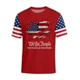 thumbnail image 2 of Zimjoy Fourth of July Shirts for Men Patriotic Crew Neck Short Sleeve 250 USA Anniversary Shirts USA Flag Spliced Men's Independence Day Shirts, Red 2XL, 2 of 4