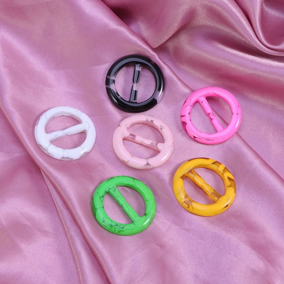 MIPCASE 6 Pcs Chic T-shirt Clips Assorted Color Resin Smooth Shiny Appearance Accessory Embellishment for Women