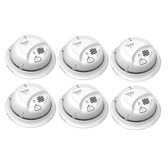 First Alert Direct Wire Combination Smoke And Carbon Monoxide Detector, 120 Volt With 9 Volt Battery Back Up SC9120B 6 PACK