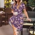 thumbnail image 3 of Honeii Butterflies And Floral Print Women’s Short Sleeve Dress, Comfortable Casual Dress, Soft Polyester Spandex Blend, Stylish Everyday Wear for Summer, Perfect for Travel and Vacation, 3 of 6