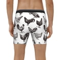 thumbnail image 4 of Picia Funny Chicken Pattern Men's Athletic Long Leg Briefs , Performance Stretch Underwear，Moisture-Wicking, 4 of 7